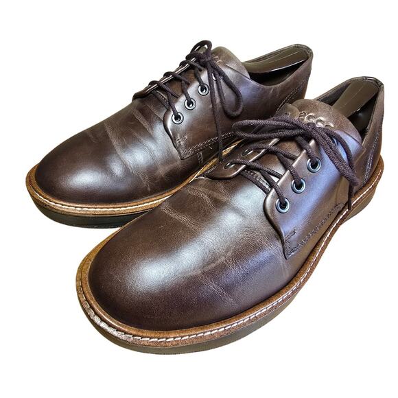 Ecco Mens Lace Up Loafer EU 40 US Size 7 Brown Leather  Leather Insole Excellent main image 6